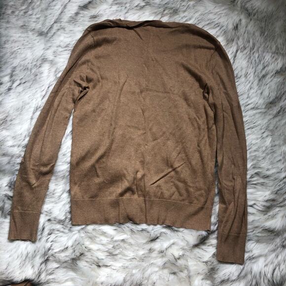 Merona Target Tan Brown Long Sleeve Knit Crew Neck Sweater Rhinestone Accent - Picture 6 of 6